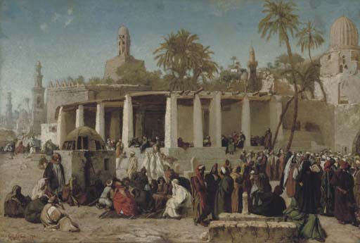 Crowds Gathering before the Tombs of the Caliphs, Cairo
